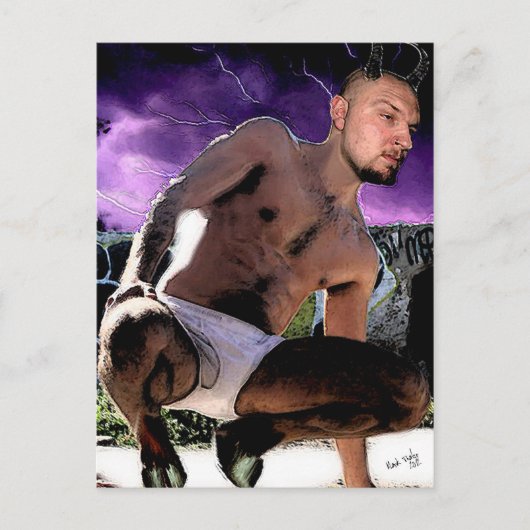 ブリーフポストカードにホットサテュロ ポストカード (正面)