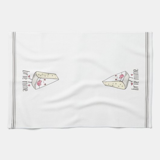 ブリーブイネかわいいおもしろいバレンタインズデイチーズパン キッチンタオル (横)