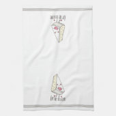 ブリーブイネかわいいおもしろいバレンタインズデイチーズパン キッチンタオル (縦)