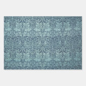 ブリールウサギbyウィリアム・モリス青いテキスタイルパターン ラッピングペーパーシート (正面)
