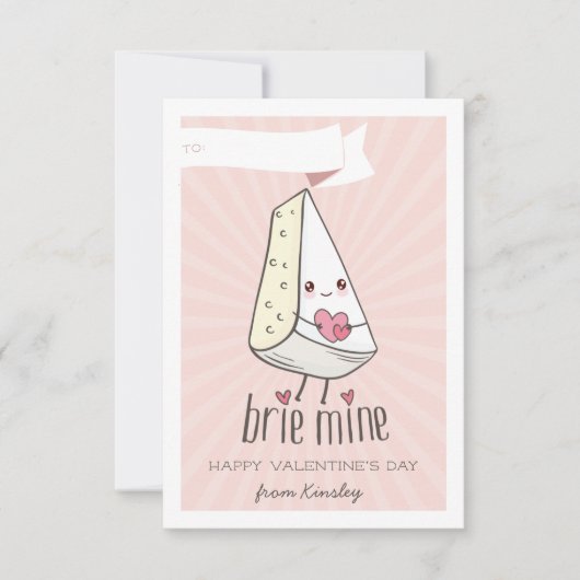 ブリー鉱山 |かわいい教室のバレンタインデーのカード 招待状 (正面)