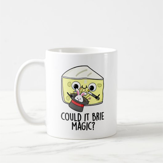 ブリー魔法かも 面白いチーズのダジャレ コーヒーマグカップ (左)