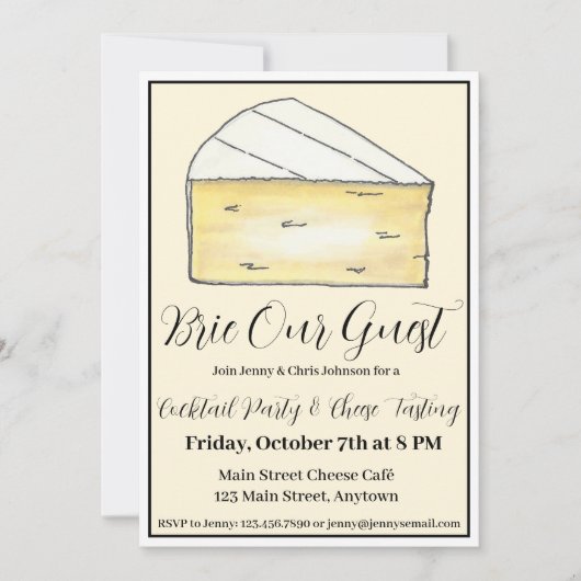 ブリー（Be）Our Guest ワイン＆チーズパーティーフード 招待状 (正面)
