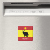 ブルおもしろいスペインのー&サンスペイン国旗のマグネット マグネット (インサイチュ (食洗機))