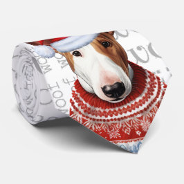 ブルおもしろいテリアのクリスマス犬の恋人 ネクタイ