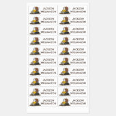 ブルおもしろいドライビングブルドーザーパーソナライズされたガ ラベル (シート)