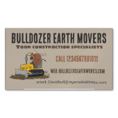 ブルおもしろいドライビングブルドーザー建築事業 マグネット名刺 (正面)