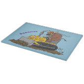 ブルおもしろいドライビングブルドーザー カッティングボード (角)