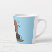 ブルおもしろいドライビングブルドーザー カフェラテマグ (右)