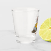 ブルおもしろいドライビングブルドーザー ショットグラス (左)