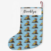 ブルおもしろいドライビングブルドーザー スモールクリスマスストッキング (裏面)