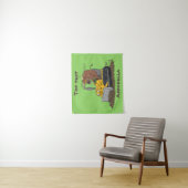 ブルおもしろいドライビングブルドーザー タペストリー (インサイチュ)