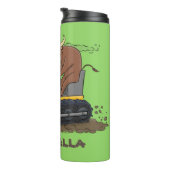 ブルおもしろいドライビングブルドーザー タンブラー (回転右)