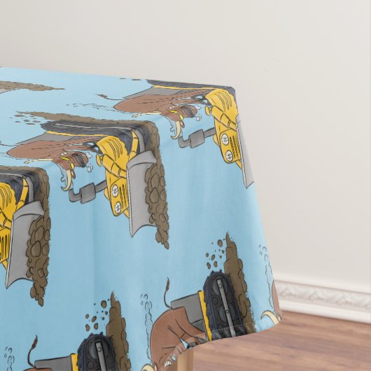 ブルおもしろいドライビングブルドーザー テーブルクロス (インサイチュ)