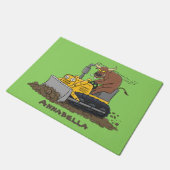 ブルおもしろいドライビングブルドーザー ドアマット (アングル)