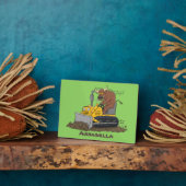 ブルおもしろいドライビングブルドーザー フォトプラーク (側面)