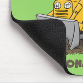 ブルおもしろいドライビングブルドーザー マウスパッド (コーナー)