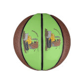 ブルおもしろいドライビングブルドーザー ミニバスケットボール (縦)