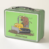 ブルおもしろいドライビングブルドーザー メタルランチボックス (裏面)