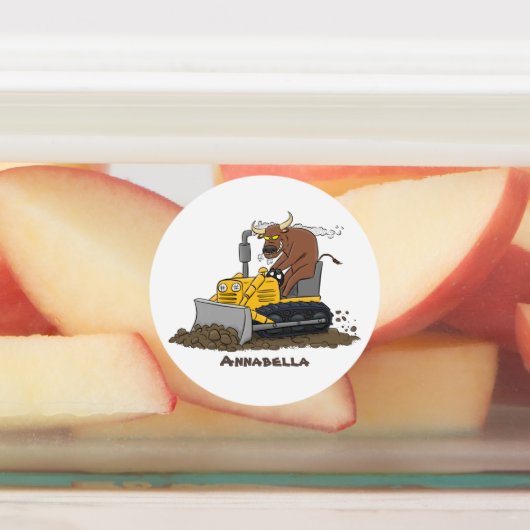 ブルおもしろいドライビングブルドーザー ラベル (貼付)