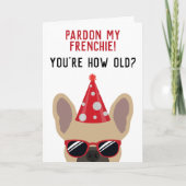 ブルおもしろいフランスのドッグ誕生日 カード (正面)