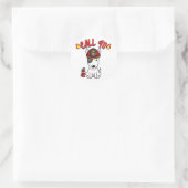 ブルおもしろい・テリア犬は消防士だ ラウンドシール (バッグ)