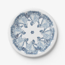 ブルお洒落ーヘンチキン、ネストウォーターカラーデルフト ペーパープレート