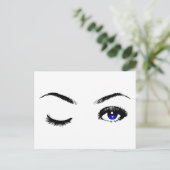 ブルかわいらしーアイズウィンク ポストカード (スタンド正面)