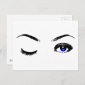 ブルかわいらしーアイズウィンク ポストカード (正面/裏面)