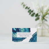 ブルかわいらしー&ティール（緑がかった色）アゲートジードストーンオンブルー 名刺 (スタンド正面)