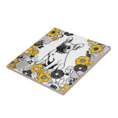 ブルはっきりしたドグポップ・アートのアフランスのートポートレート タイル (側面)