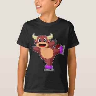 ブルアイススケートで滑るアイススケート Tシャツ
