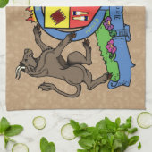 ブルアンドボーランパントBBQコートオブアームズ キッチンタオル (折り畳み)