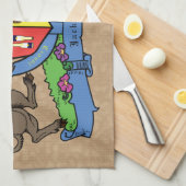 ブルアンドボーランパントBBQコートオブアームズ キッチンタオル (四つ折り)