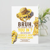 ブルイエロープールパーティーボーイ誕生日招待状 招待状 (スタンド正面)