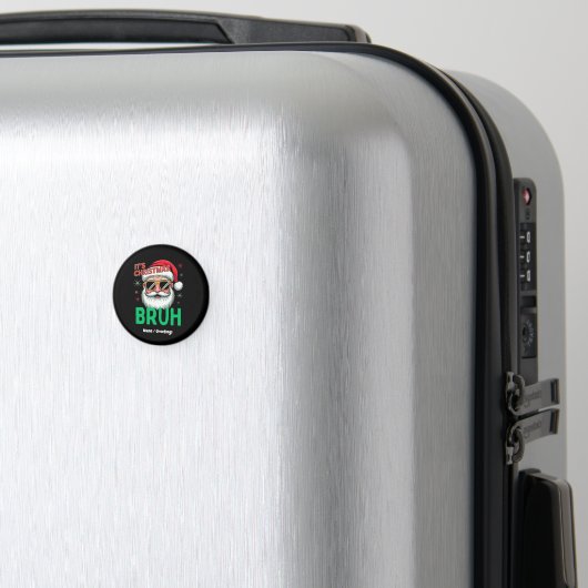 ブルイッツクリスマスレトロサンタミームおもしろいクリスマス マグネット (インサイチュ (スーツケース))