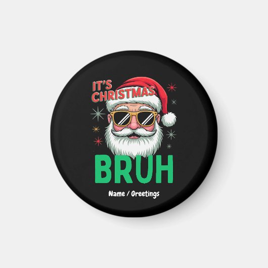 ブルイッツクリスマスレトロサンタミームおもしろいクリスマス マグネット (正面)