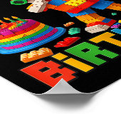 ブルイットマイマスター誕生日ビルダーブロックブリック ポスター (角)