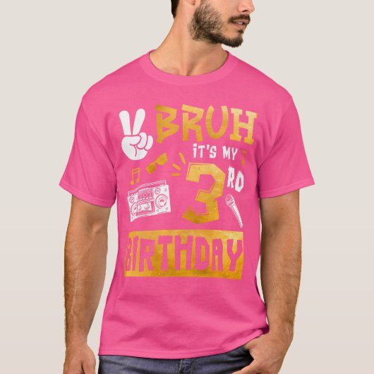 ブルイツマイ3歳の誕生日3歳の誕生日テーマお尻 Tシャツ (正面)
