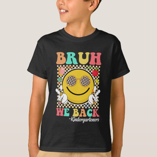 ブルウィーバック幼稚園Groovyスマイル顔 Tシャツ (正面)