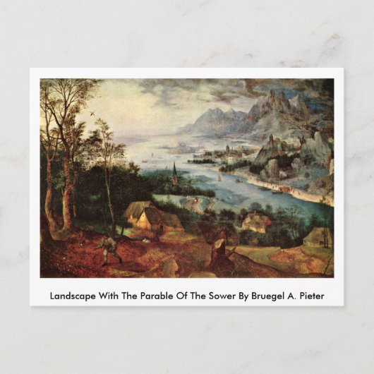 ブルエッゲルのソワーの寓話を持つ風景 ポストカード (正面)