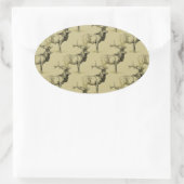 ブルエルクハンターズワイルドライフビッグゲーム狩り〔雄ジカの〕枝角 楕円形シール (バッグ)