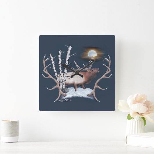 ブルエルクブリング スクエア壁時計 (ホーム)