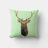 ブルエルクヘッド動物自然野生動物アート クッション (正面)