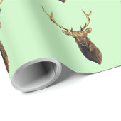 ブルエルクヘッド動物自然野生動物アート ラッピングペーパー (ロールコーナー)