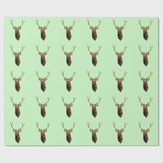 ブルエルクヘッド動物自然野生動物アート ラッピングペーパー (フラット)