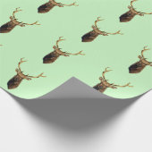 ブルエルクヘッド動物自然野生動物アート ラッピングペーパー (角)