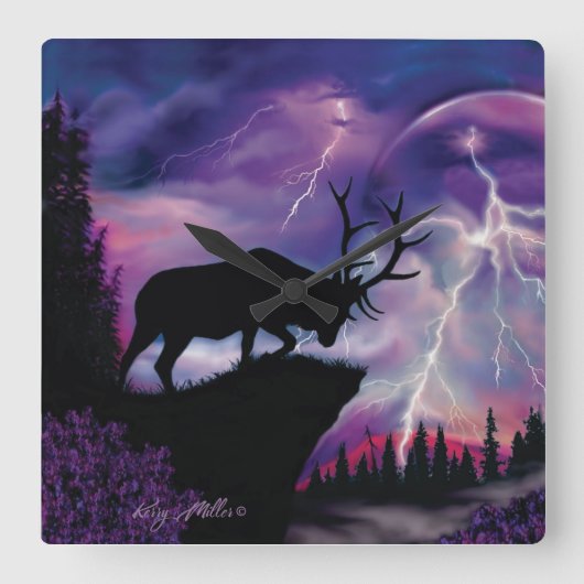 ブルエルク スクエア壁時計 (正面)