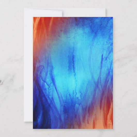 ブルエレガントーバラの火と氷の水結婚彩 招待状 (裏面)