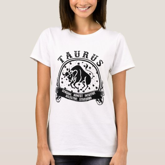 ブルエレガント:タウロス〔占星術の〕十二宮図ティー Tシャツ (正面)